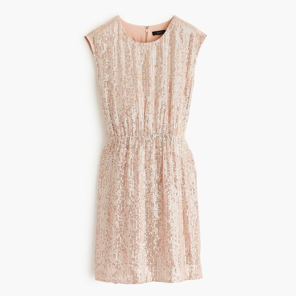 J.CREW PETITE CAP-SLEEVE SEQUIN DRESS